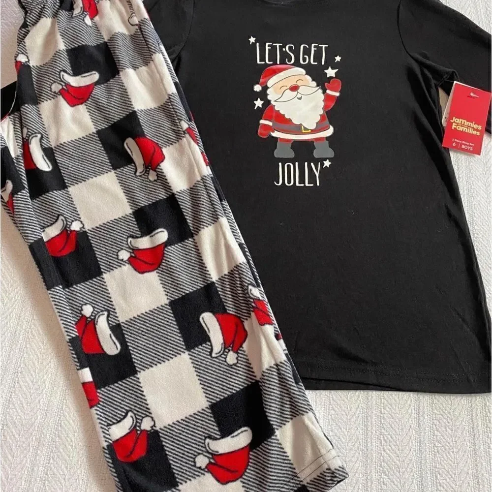 Jammies For Your Families Boys Jolly Santa 2 Pc Set